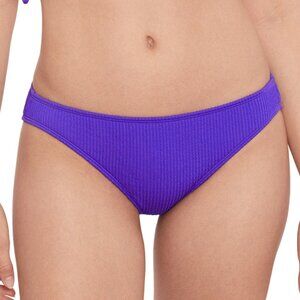 Women's Ribbed Mid-Rise Bikini Bottom Separates - Purple